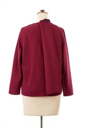 26809 caring clothing womans cardigan maroon ladies showing back opening
