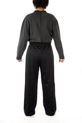 26822 men's day dignity suit mens charcoal grey long sleeve back view