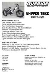 33881 whipper trike spec