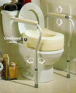 Toilet safety frame.