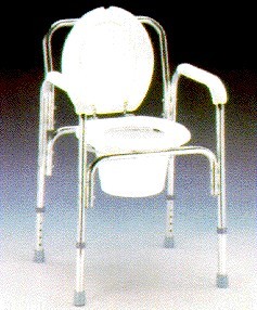 PQUIP Static Commode with Bucket and Back Support