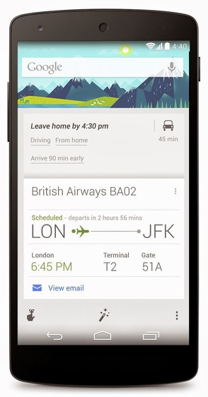 Google Now user interface