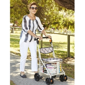 Shopping Trolley with Seat and Backrest
