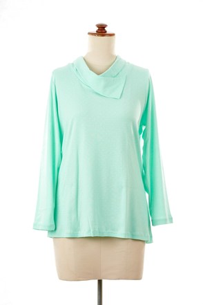 26815 caring clothing cowl neck mint green 5