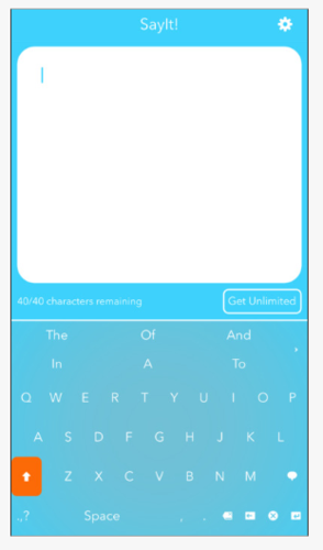SayIt! keyboard view