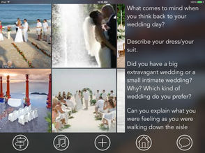 Prominade displaying wedding images and questions 