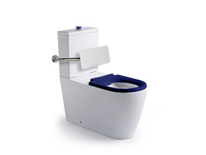 Wolfen Care 800 Toilet Suite - blue seat and white backrest