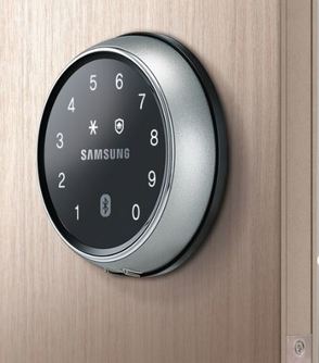 Samsung Smart Bluetooth Rim Lock - installed on door