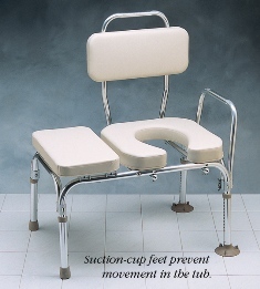 North Coast Padded Transfer Bench with Commode Opening