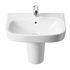 Roca Debba Wall Basin - with semi pedestal cover